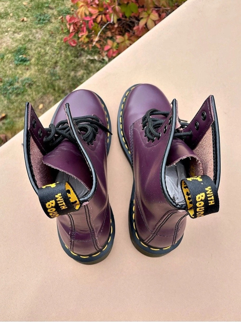 Dr. Martens 1460 Leather Combat Boots Purple US 8 - Picture 8 of 12